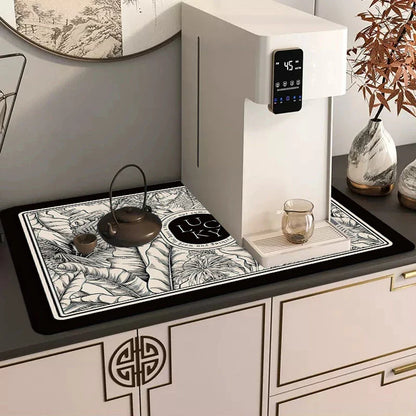 Wasbare Keuken Tegenmat - Absorberend Bloemontwerp voor Stijl en Functionaliteit-Tableware & Dining Accessories-De Bazelaar