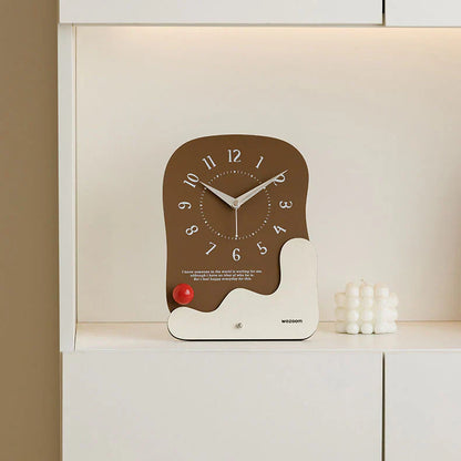 Stille Houten Bureau- en Wandklok - Modern Minimalistisch Design-Wall Clocks-De Bazelaar