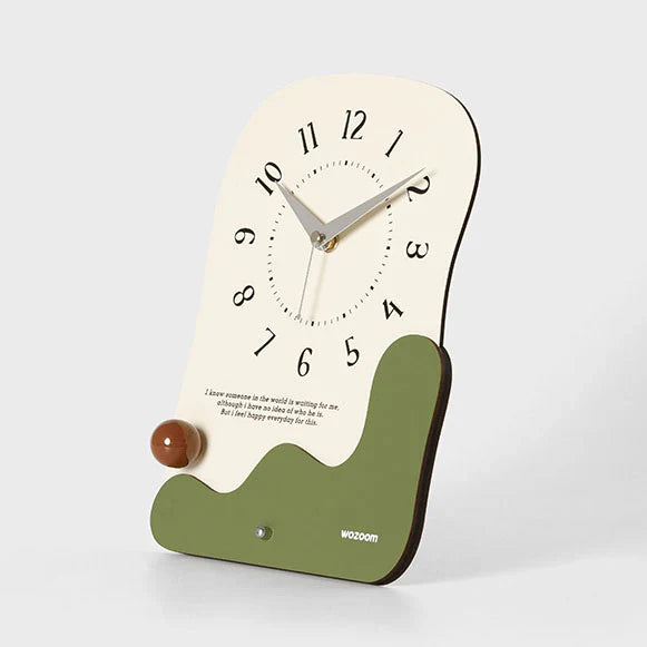 Stille Houten Bureau- en Wandklok - Modern Minimalistisch Design-Wall Clocks-De Bazelaar