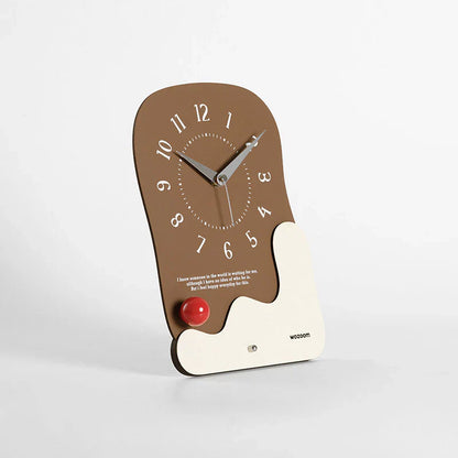 Stille Houten Bureau- en Wandklok - Modern Minimalistisch Design-Wall Clocks-De Bazelaar