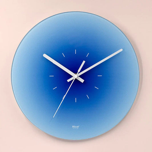SkyGlow - Luxe Glazen Wandklok - Unieke Lucht Inspiratie - Tijdloze Elegantie-Wall Clocks-De Bazelaar