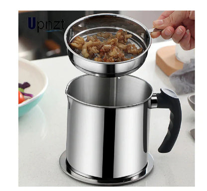 RVS Oliefilterpot - Duurzame Zeef - Efficiënt en Milieuvriendelijk-Cookware-De Bazelaar