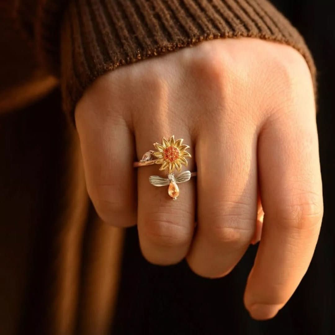 Sunflower Ring | Anti Stress Ring & Draaiend - #Sunflower Ring | Anti Stress Ring & DraaiendDe Bazelaar