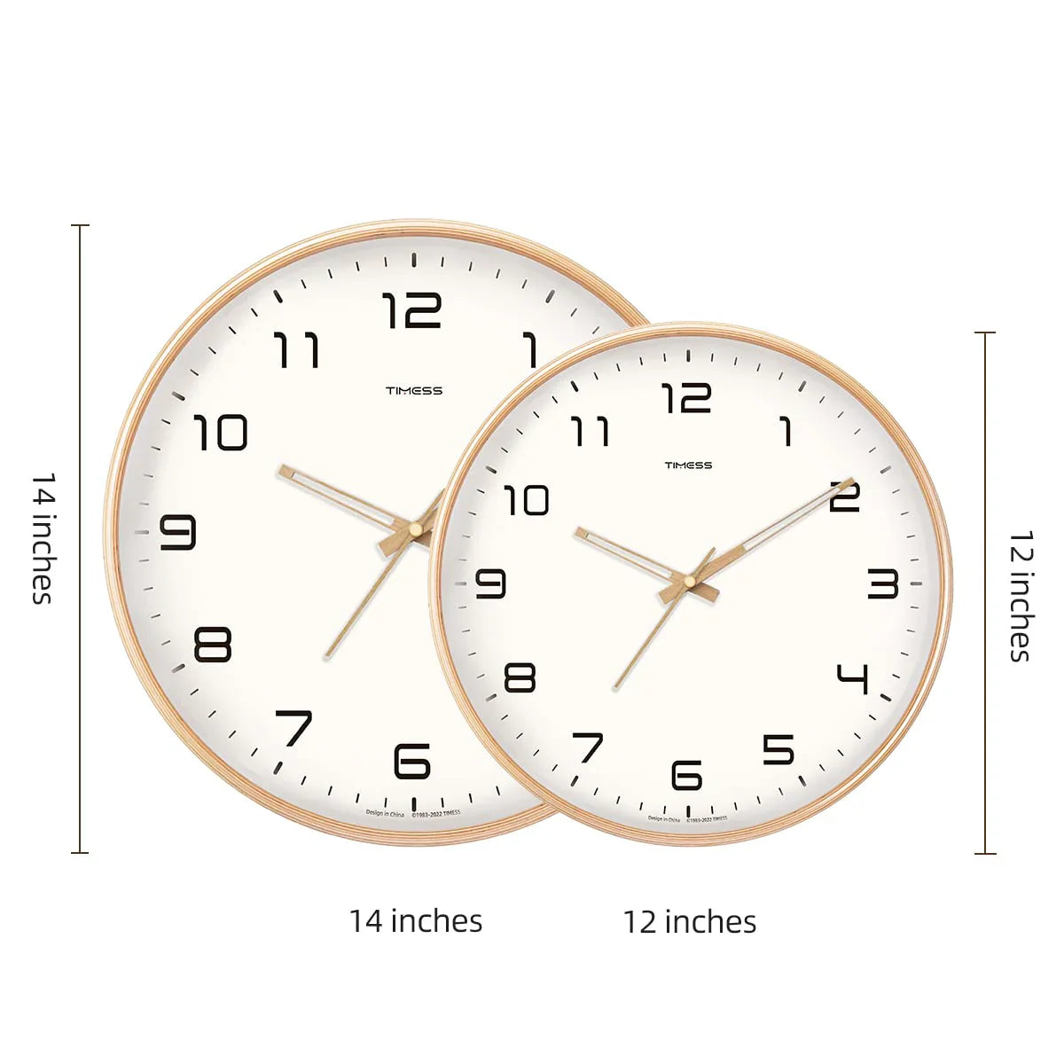 TimelessWood - Minimalistische Massief Houten Wandklok - Uniek Ontwerp-Wall Clocks-De Bazelaar