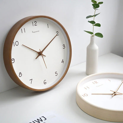 TimelessWood - Minimalistische Massief Houten Wandklok - Uniek Ontwerp-Wall Clocks-De Bazelaar