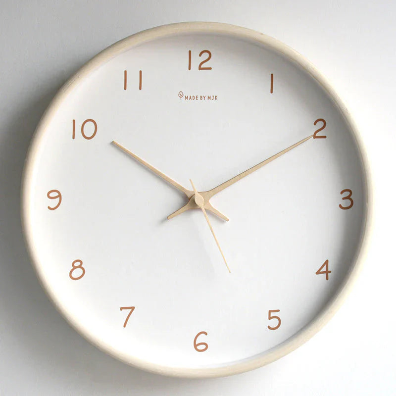 TimelessWood - Minimalistische Massief Houten Wandklok - Uniek Ontwerp-Wall Clocks-De Bazelaar