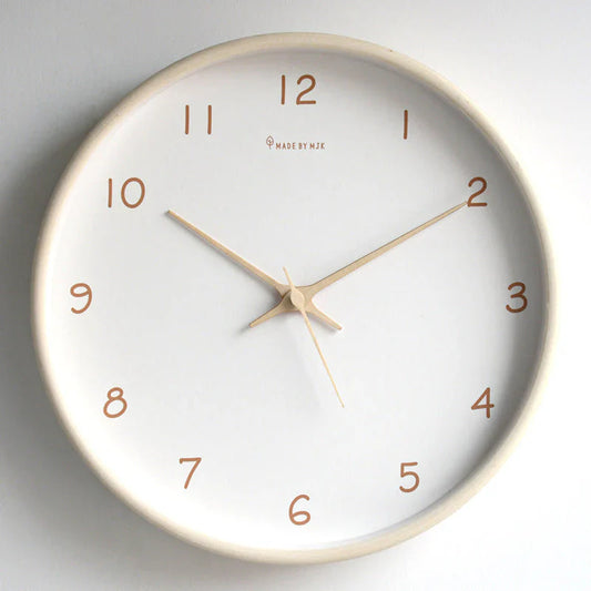 TimelessWood - Minimalistische Massief Houten Wandklok - Uniek Ontwerp-Wall Clocks-De Bazelaar