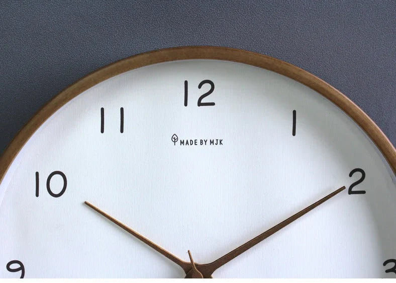 TimelessWood - Minimalistische Massief Houten Wandklok - Uniek Ontwerp-Wall Clocks-De Bazelaar