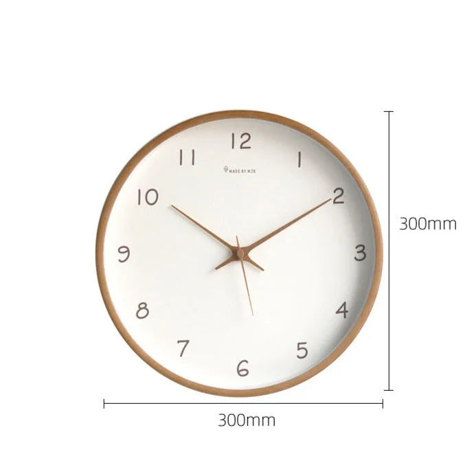 TimelessWood - Minimalistische Massief Houten Wandklok - Uniek Ontwerp-Wall Clocks-De Bazelaar