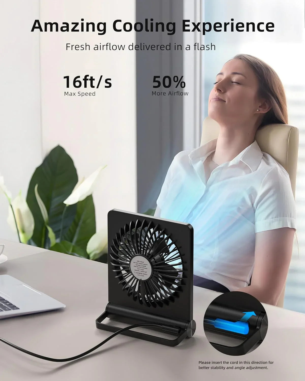 Ultra Stille USB Bureauventilator - Krachtig - Compact - Energiezuinig-Fans-De Bazelaar
