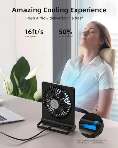 Ultra Stille USB Bureauventilator - Krachtig - Compact - Energiezuinig-Fans-De Bazelaar