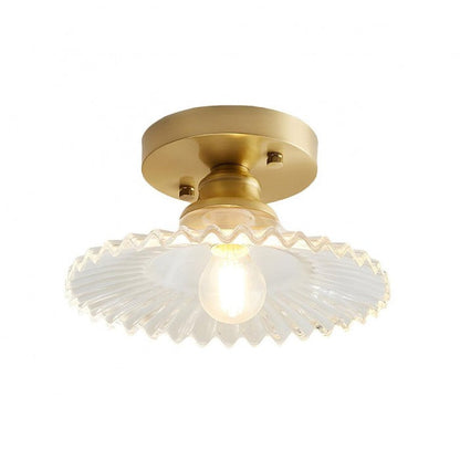 Vintage Plafondlamp van Ribbelglas-light decor-De Bazelaar