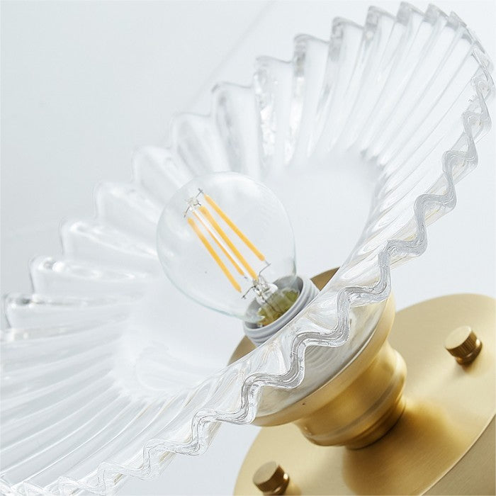 Vintage Plafondlamp van Ribbelglas-light decor-De Bazelaar