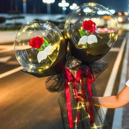 Luchtroos | LED Ballonroos-Boeket