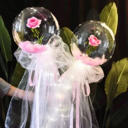 Luchtroos | LED Ballonroos-Boeket