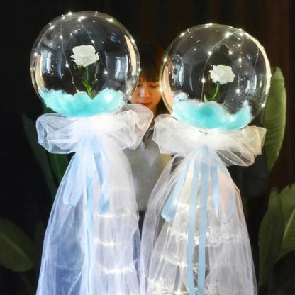 Luchtroos | LED Ballonroos-Boeket