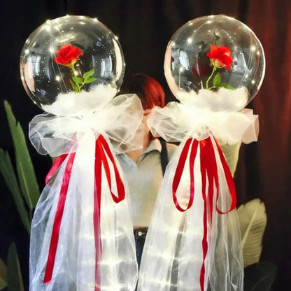Luchtroos | LED Ballonroos-Boeket